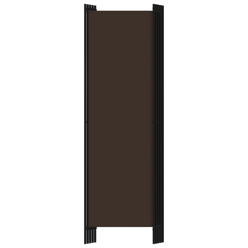 vidaXL 5-paneļu istabas aizslietnis, brūns, 250x180 cm