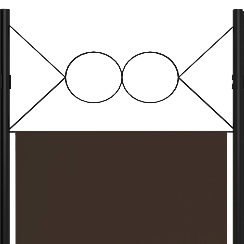 vidaXL 6-paneļu istabas aizslietnis, brūns, 240x180 cm