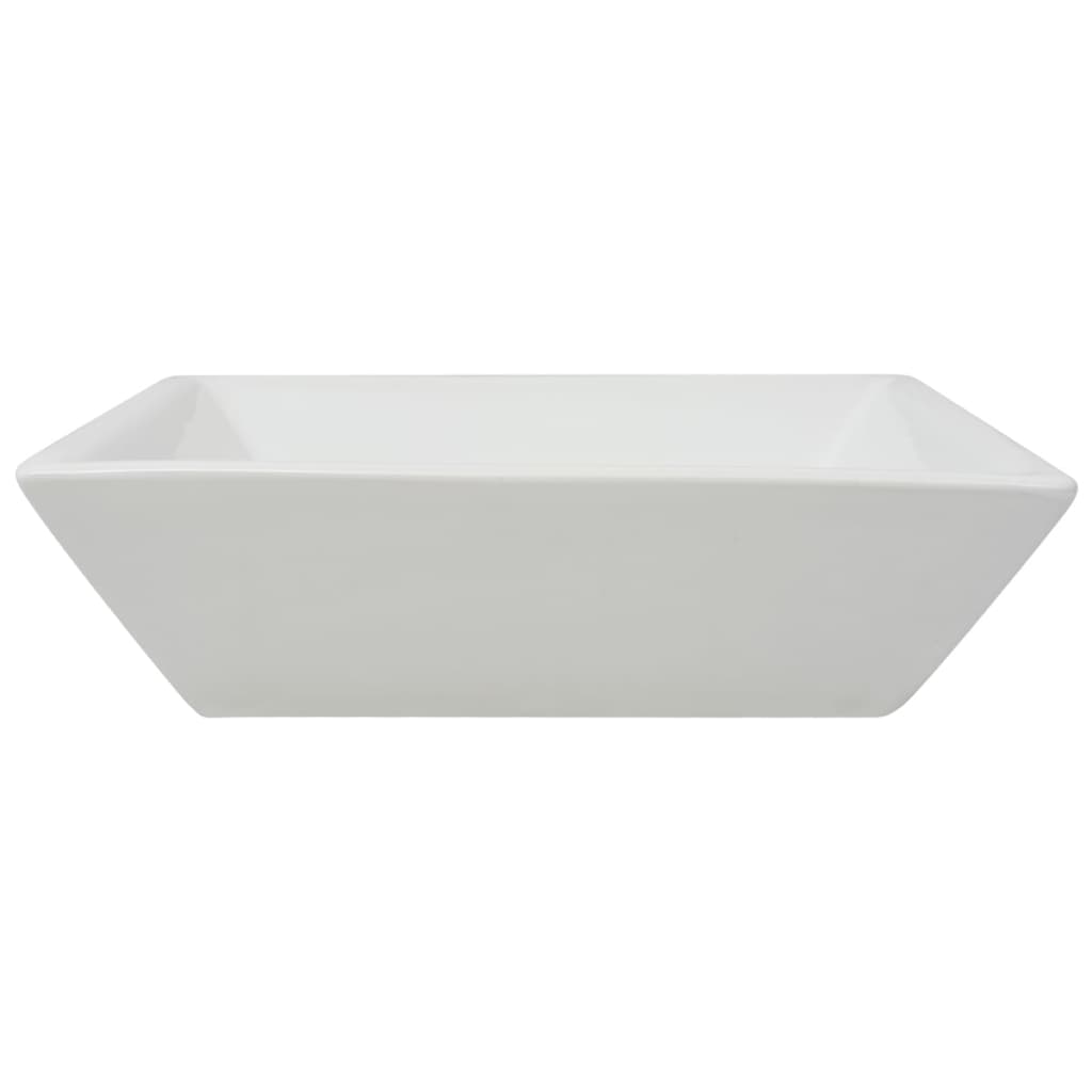 vidaXL izlietne, kvadrātveida, 41,5x41,5x12 cm, balta keramika