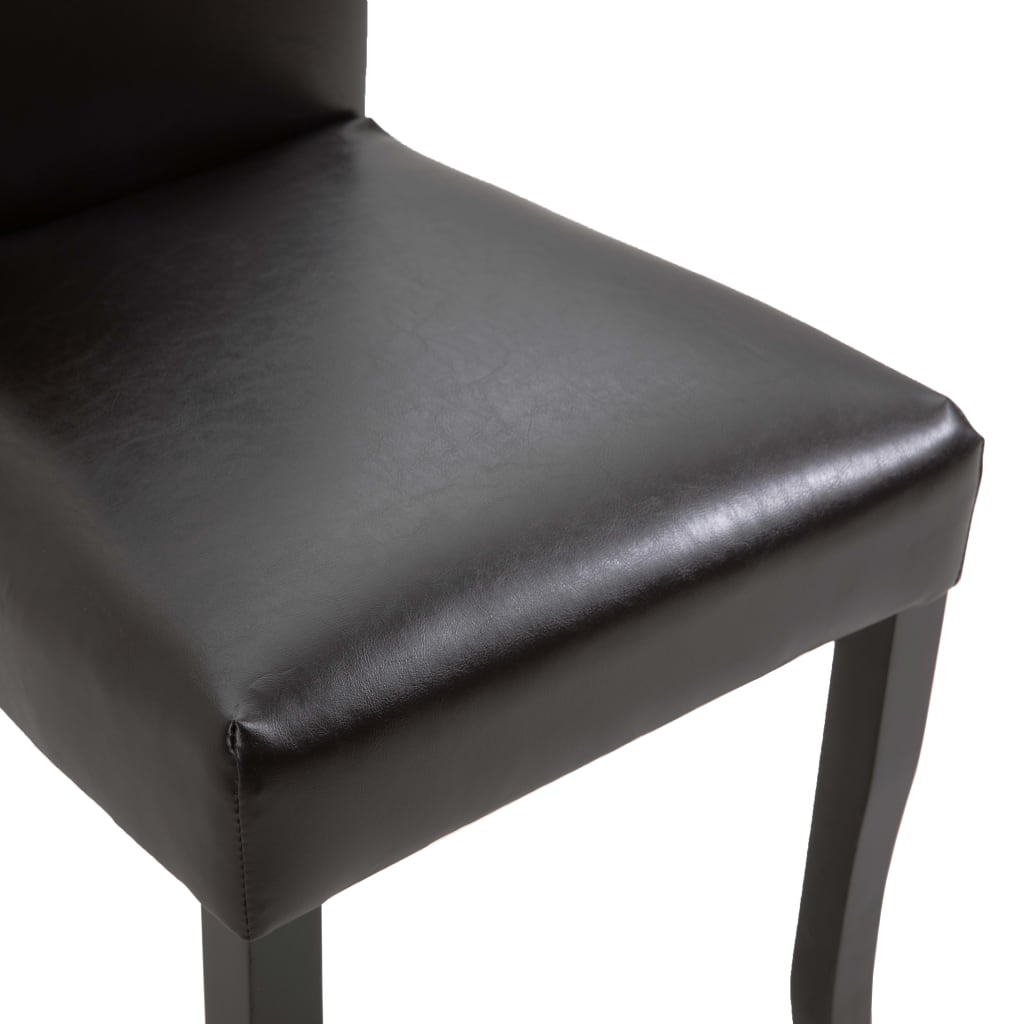 vidaXL virtuves krēsli, 2 gab., tumši brūna mākslīgā āda