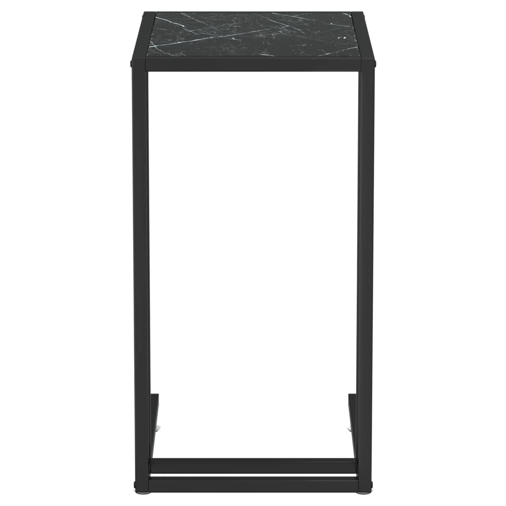 vidaXL datorgaldiņš, 50x35x65 cm, melns marmora raksts, rūdīts stikls