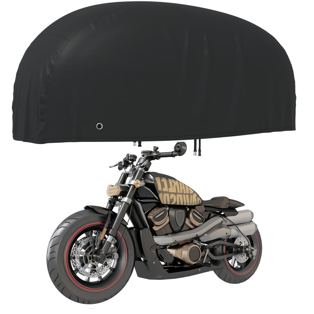 vidaXL motocikla pārsegi, 2 gab., melni, 230x95x125 cm, 210D, audums