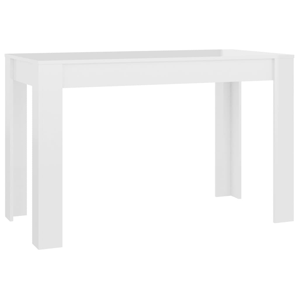 vidaXL virtuves galds, 120x60x76 cm, spīdīgi balts, skaidu plāksne