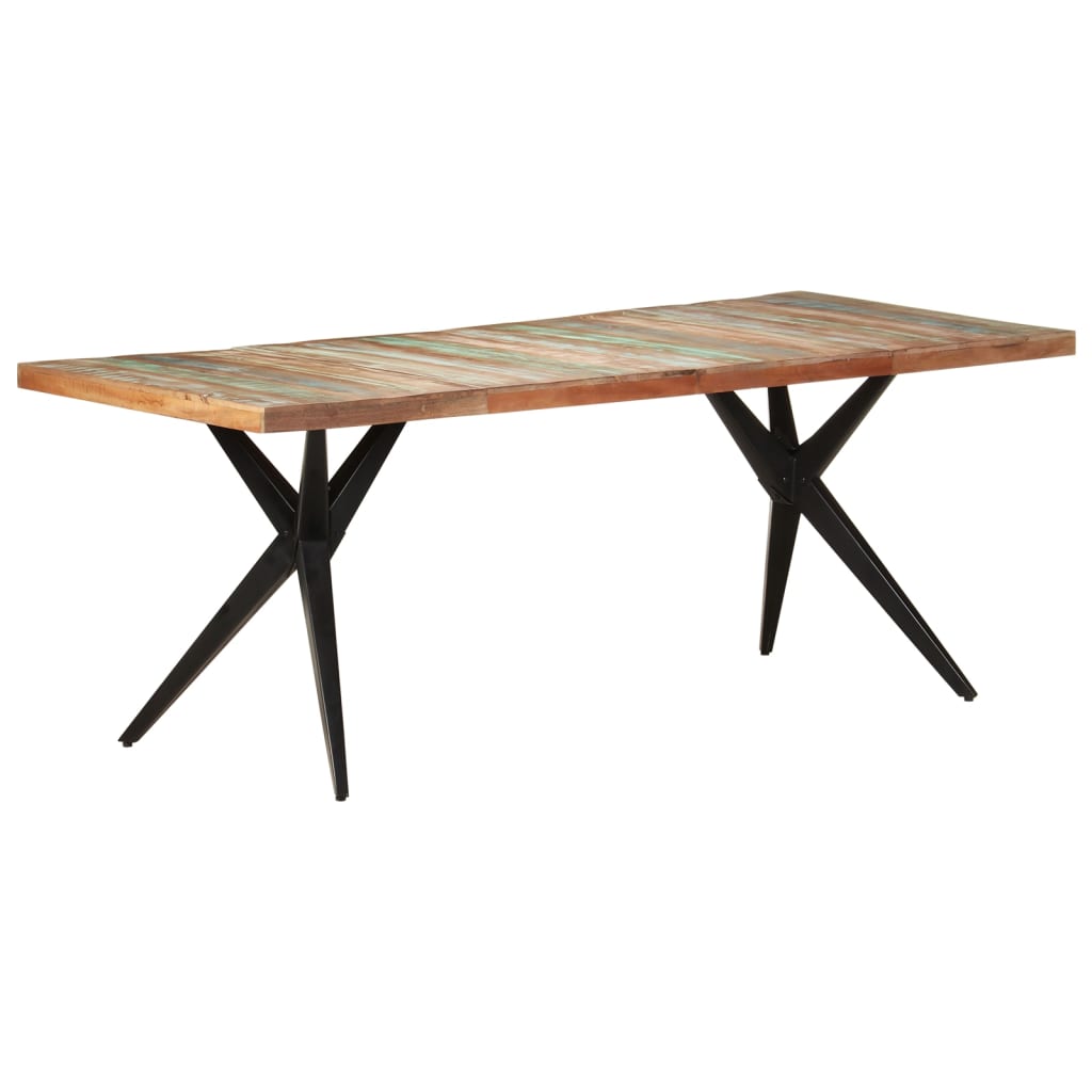 vidaXL virtuves galds, 200x90x76 cm, pārstrādāts masīvkoks
