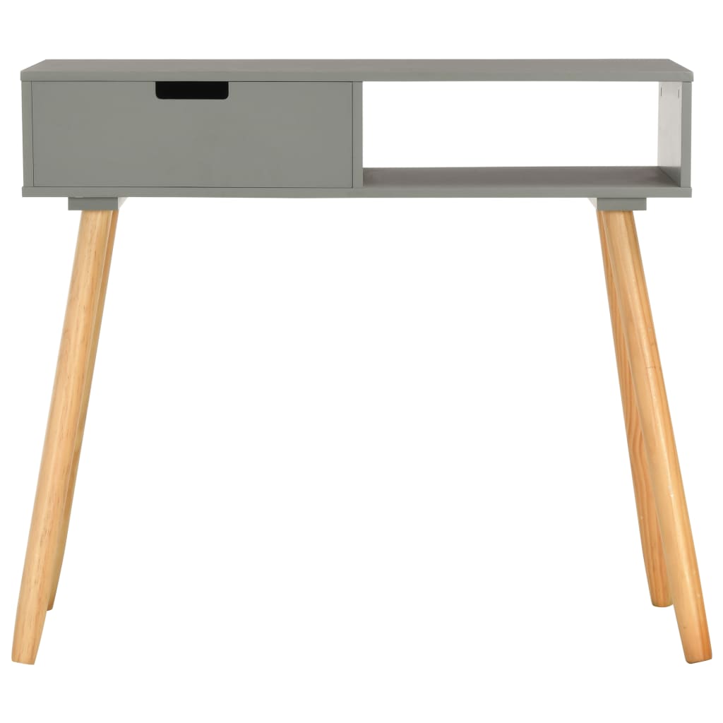 vidaXL konsoles galdiņš, 80x30x72 cm, priedes masīvkoks, pelēks