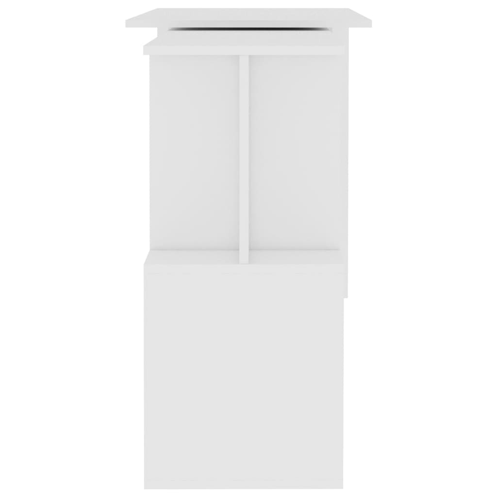 vidaXL stūra rakstāmgalds, balts, 200x50x76 cm, skaidu plāksne