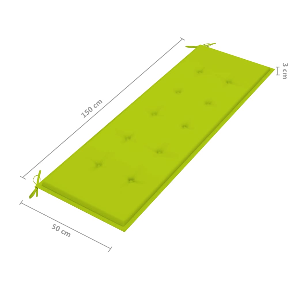 vidaXL dārza sols ar matraci, 159 cm, masīvs tīkkoks
