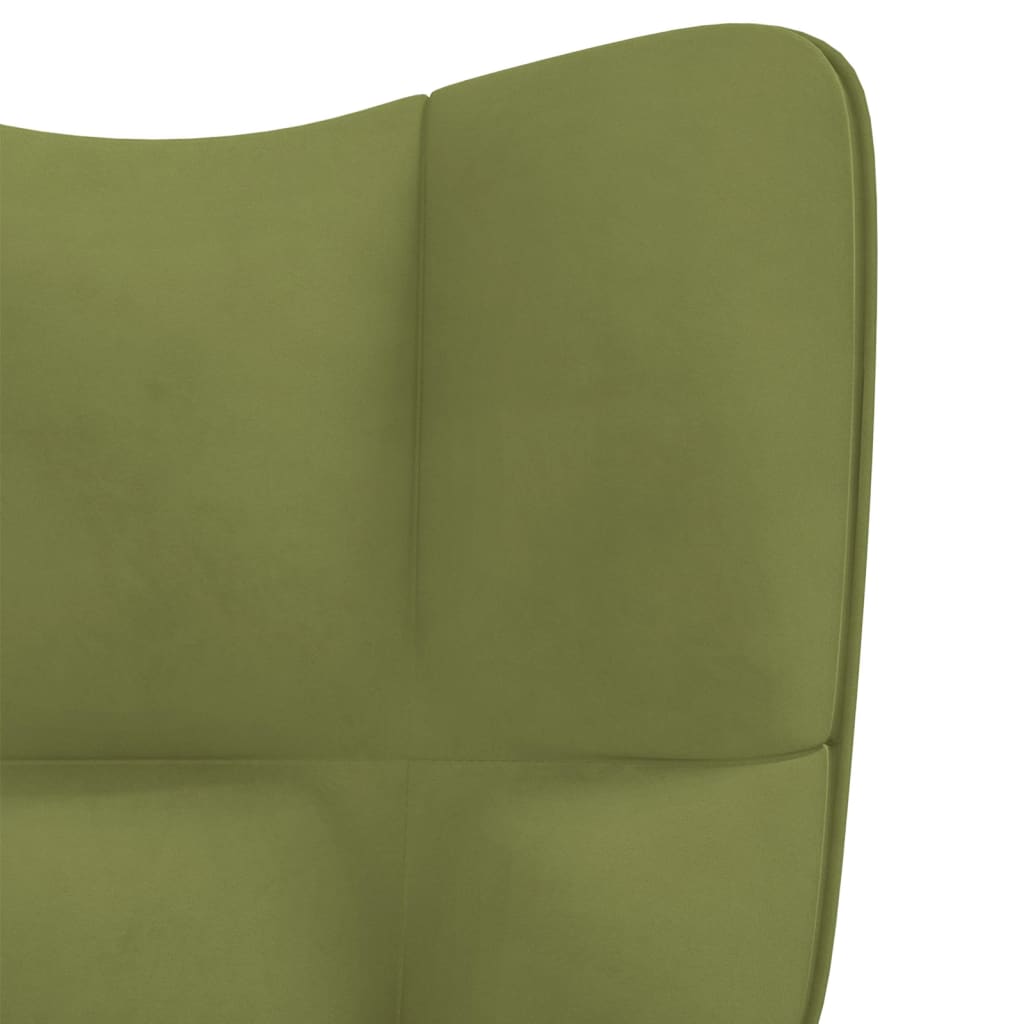 vidaXL šūpuļkrēsls, gaiši zaļš samts
