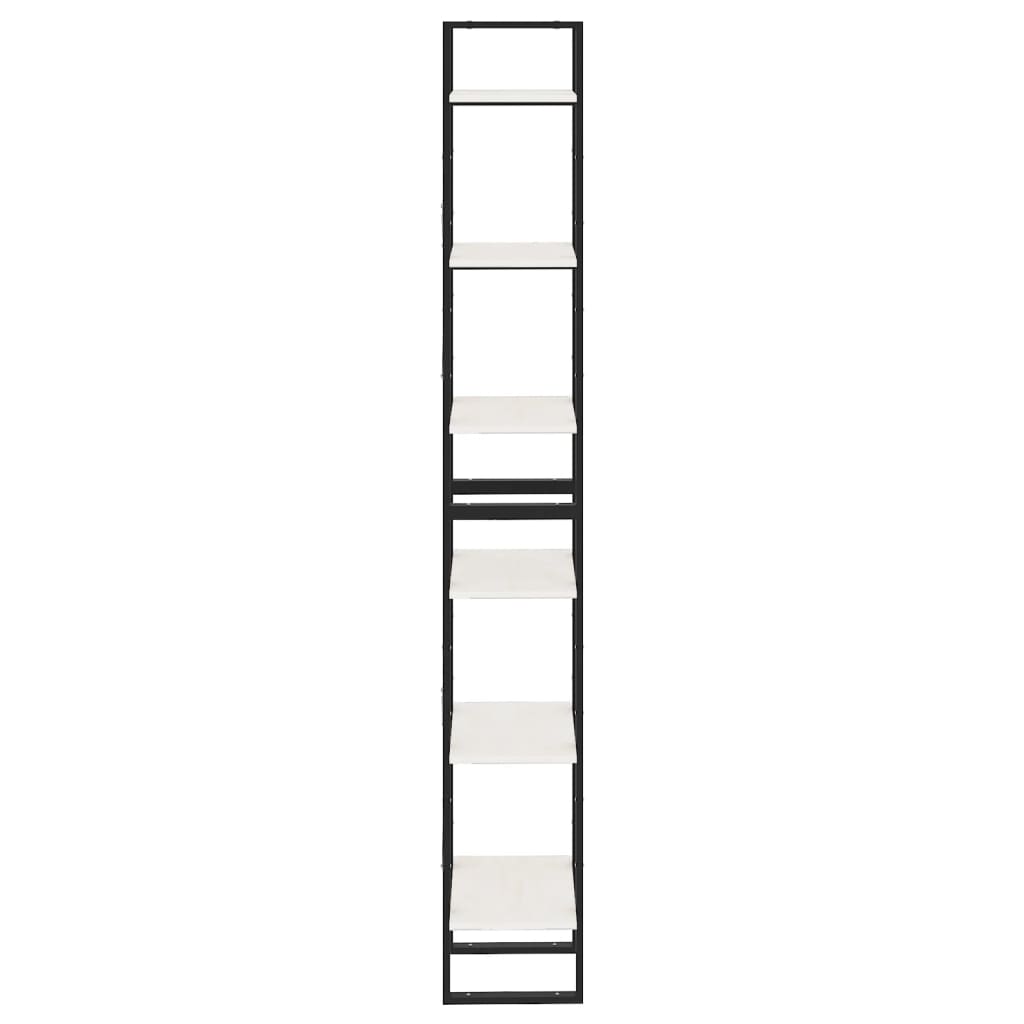 vidaXL augstais plaukts, balts, 40x30x210 cm, priedes masīvkoks