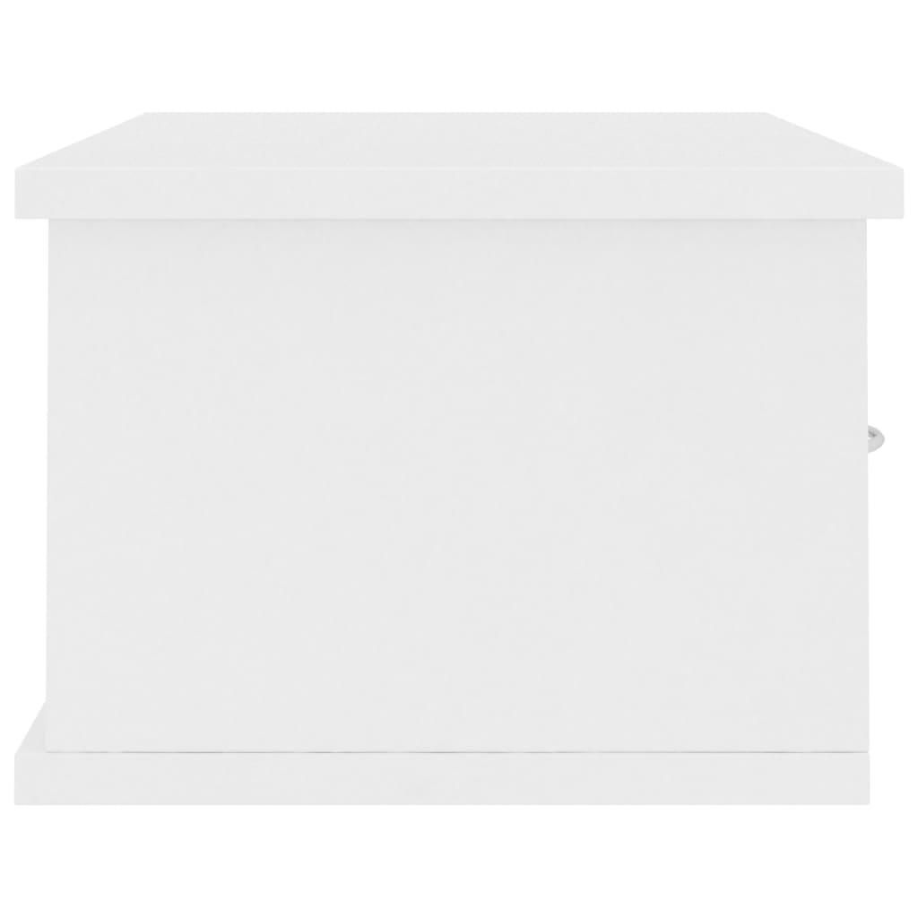 vidaXL sienas atvilktņu plaukts, balts, 60x26x18,5 cm, skaidu plāksne