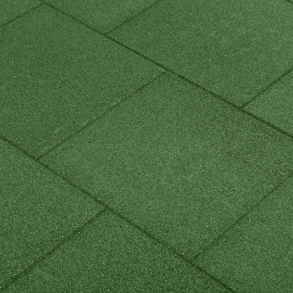 vidaXL drošības flīzes, 24 gab., zaļas, 50x50x3 cm, gumija