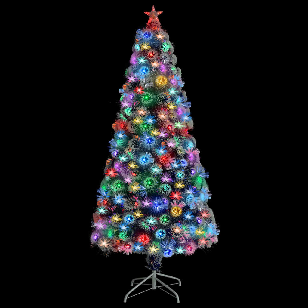 vidaXL izgaismota Ziemassvētku egle, 150 cm, optiskā šķiedra