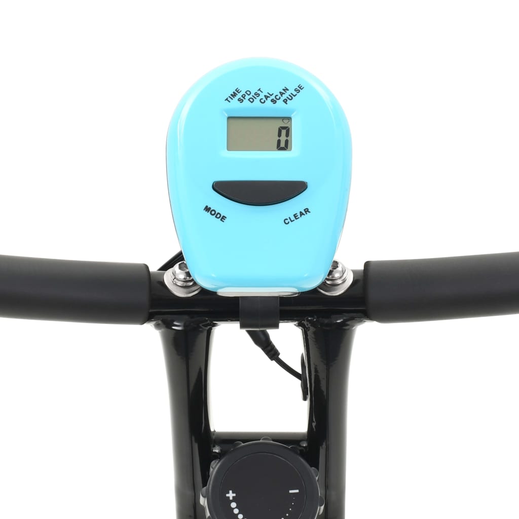 vidaXL magnētiskais velotrenažieris ar pulsa mērītāju, melns, zils