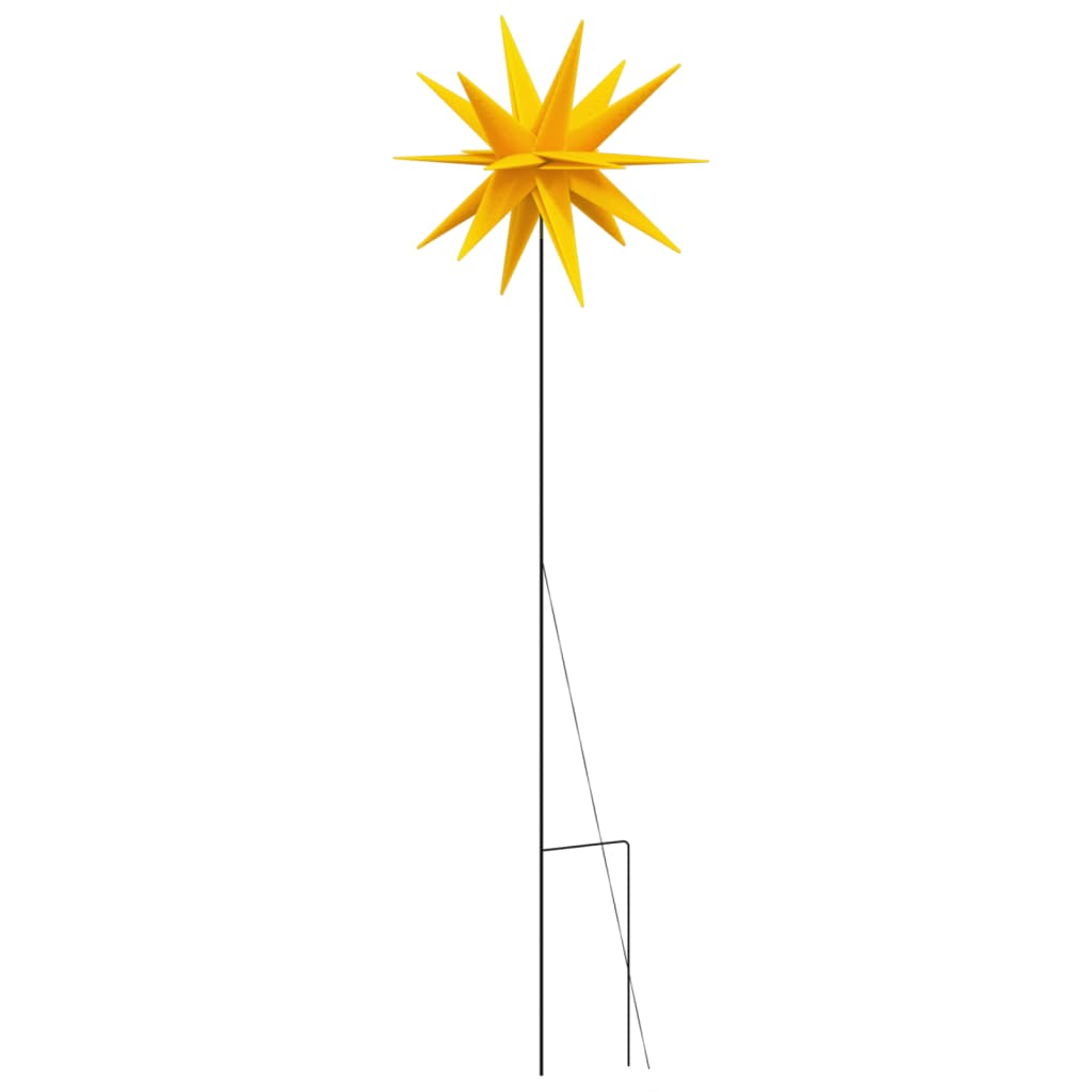 vidaXL Ziemassvētku lampa ar LED un mietiņu, salokāma, dzeltena, 57 cm