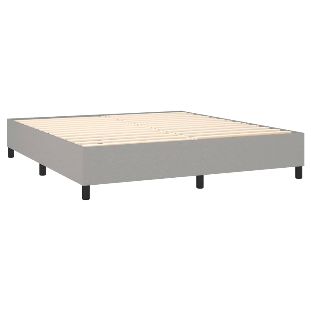 vidaXL atsperu gulta ar matraci, gaiši pelēka audums, 160x200 cm
