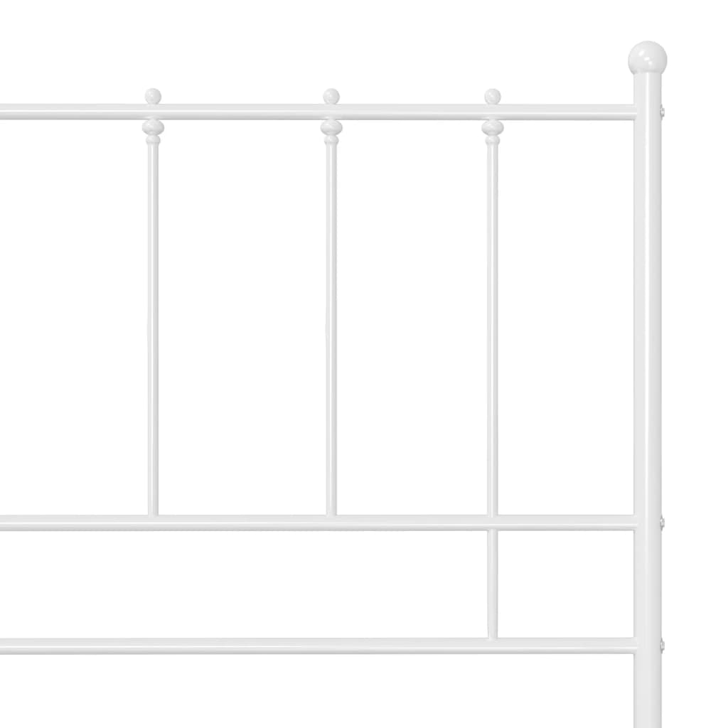 vidaXL gultas rāmis, balts metāls, 180x200 cm