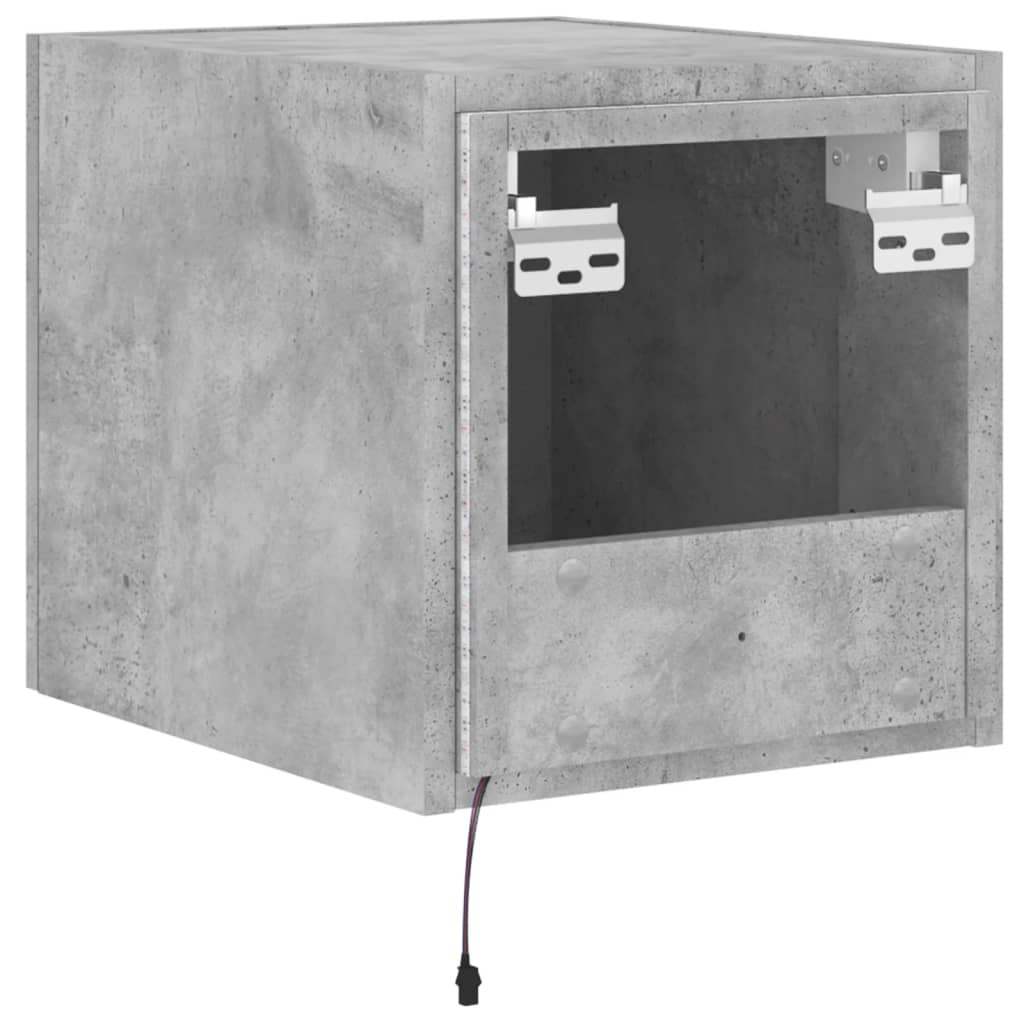 vidaXL TV galdiņi ar LED lampiņām, betona pelēki, 30,5x35x30 cm