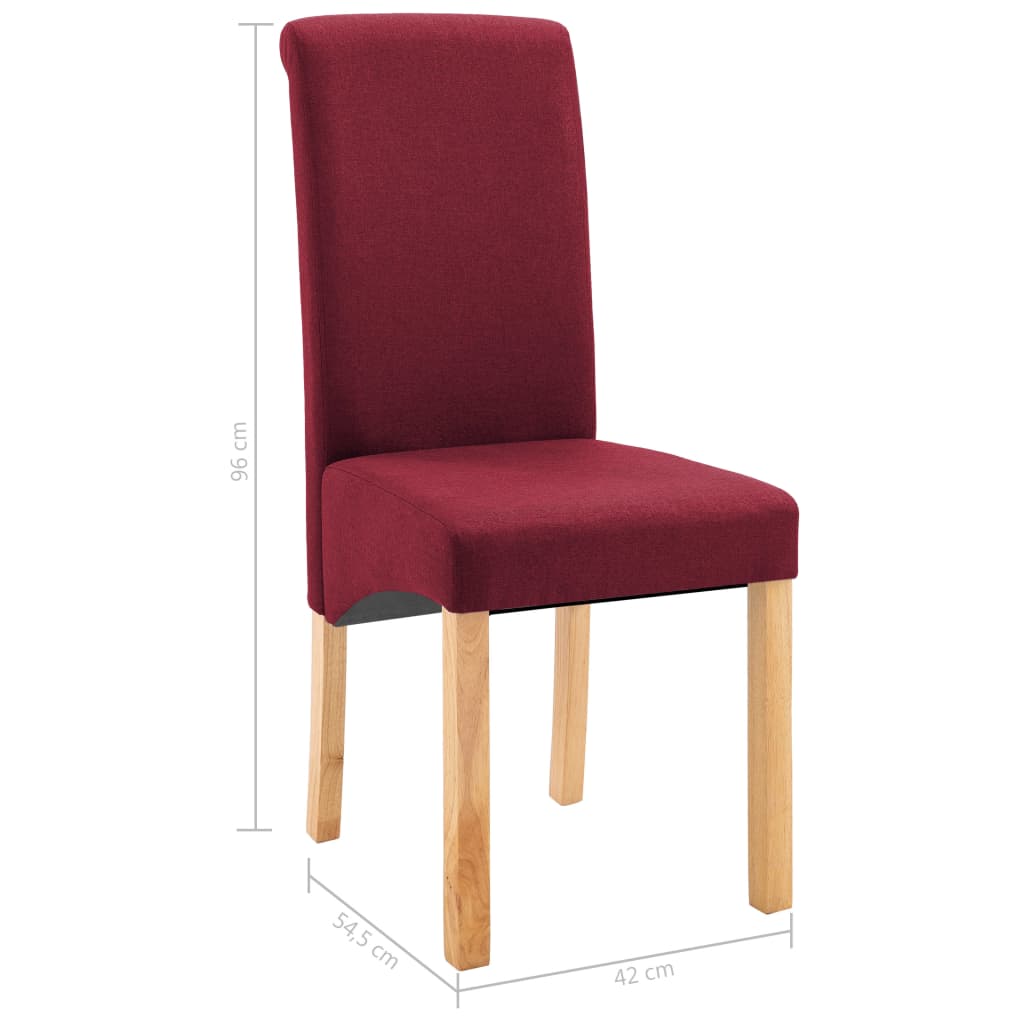 vidaXL virtuves krēsli, 2 gab., sarkans audums