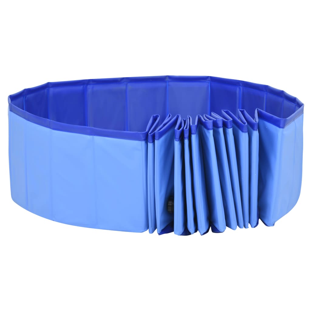 vidaXL suņu baseins, salokāms, zils, 200x30 cm, PVC