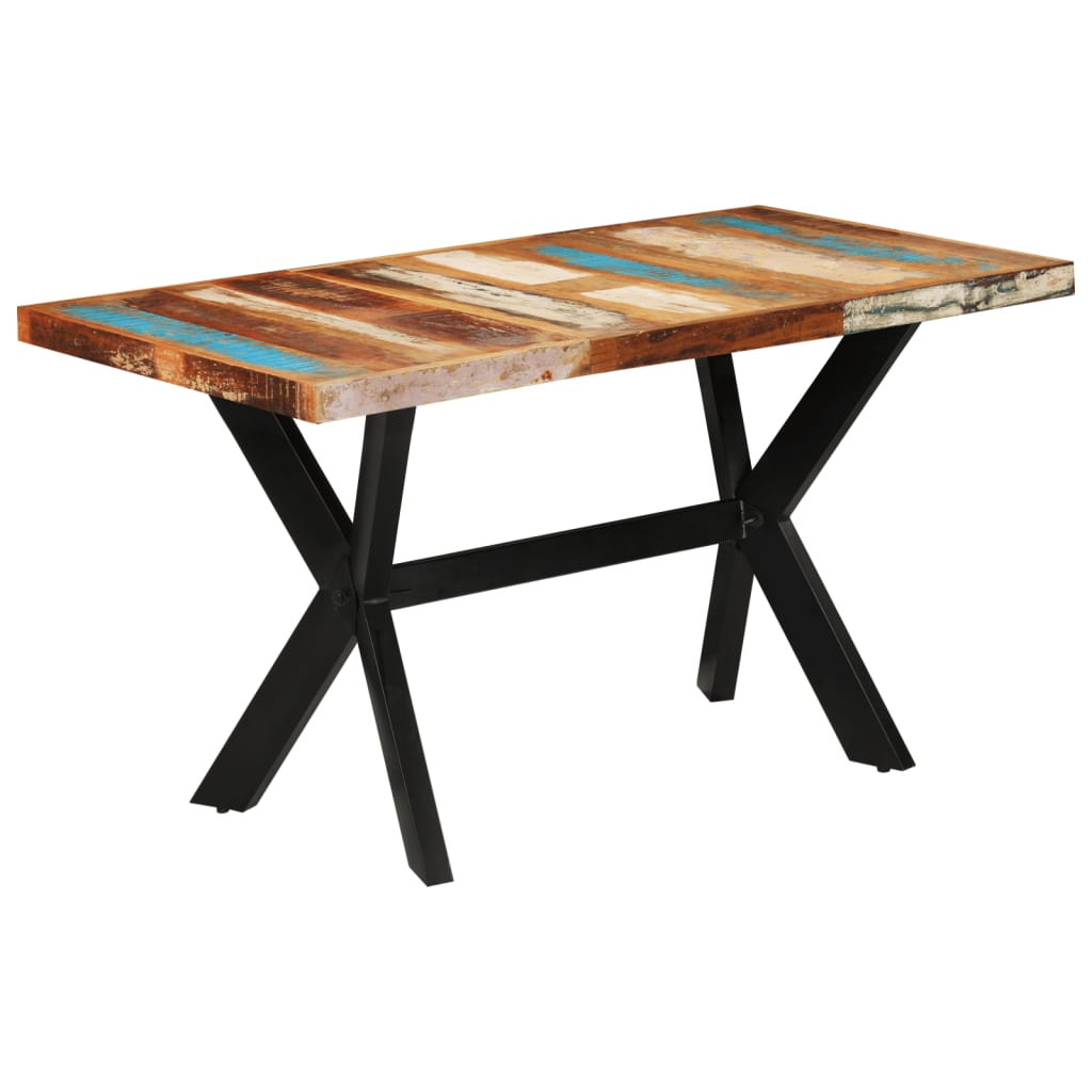 vidaXL virtuves galds, 140x70x75 cm, pārstrādāts masīvkoks