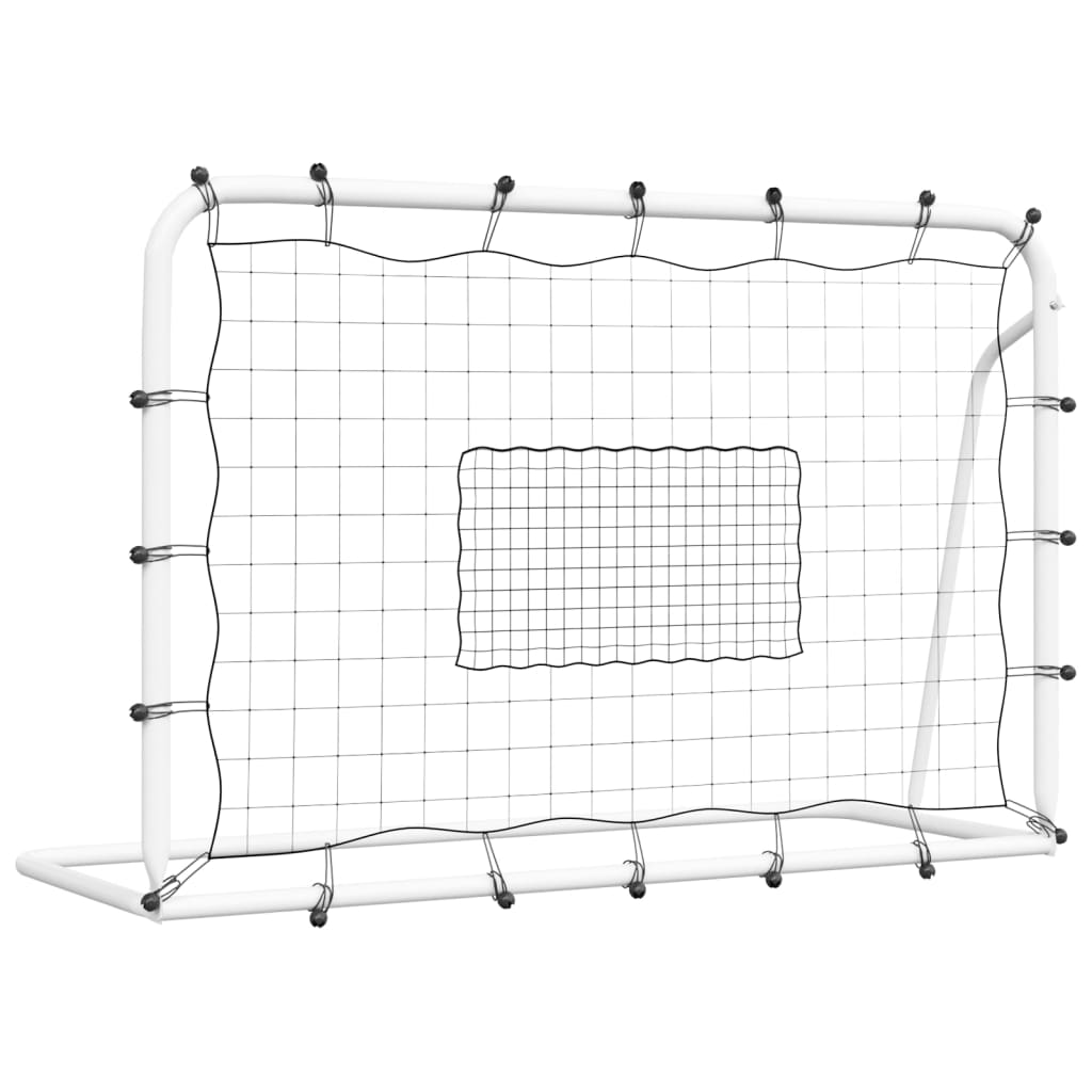vidaXL futbola atsitienu tīkls, balts, melns, 184x61x123 cm, tērauds