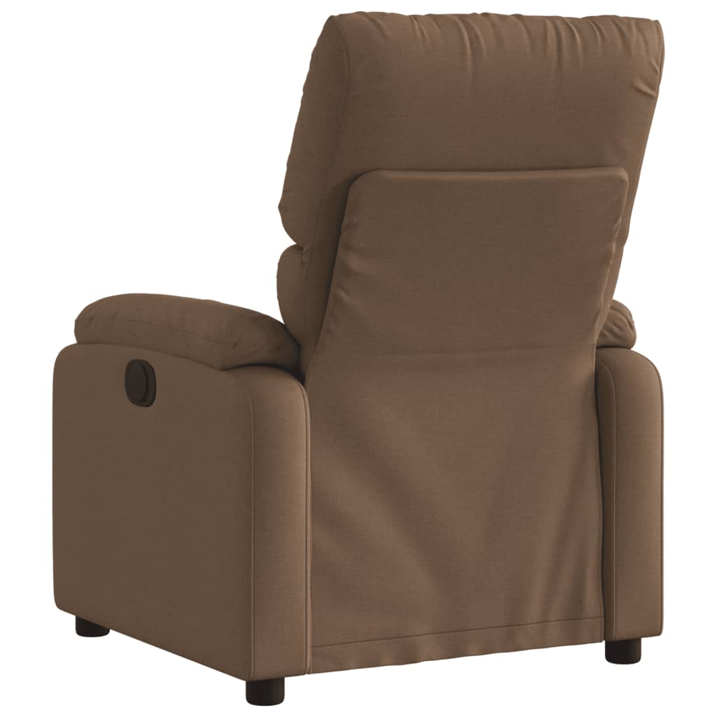 vidaXL elektrisks atpūtas krēsls, atgāžams, brūns audums