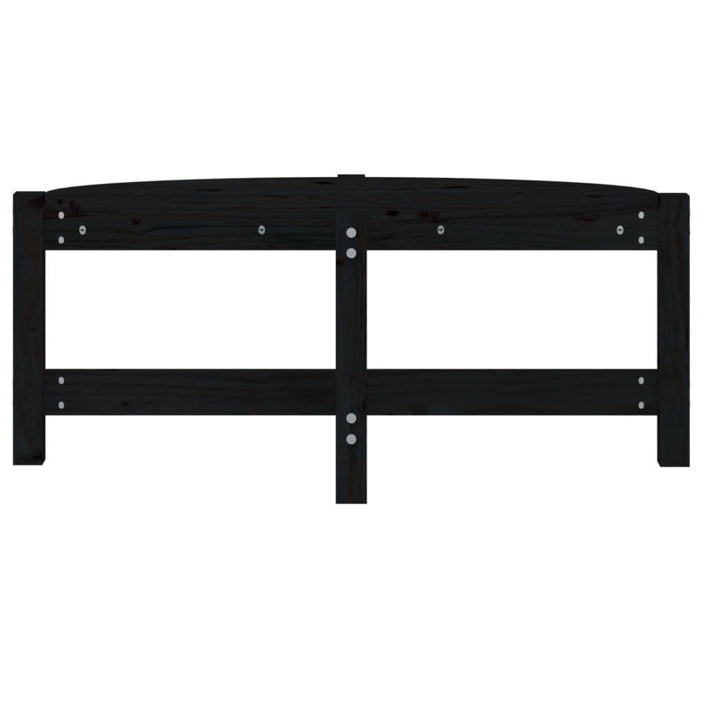 vidaXL kafijas galdiņš, melns, 87x48x35 cm, priedes masīvkoks