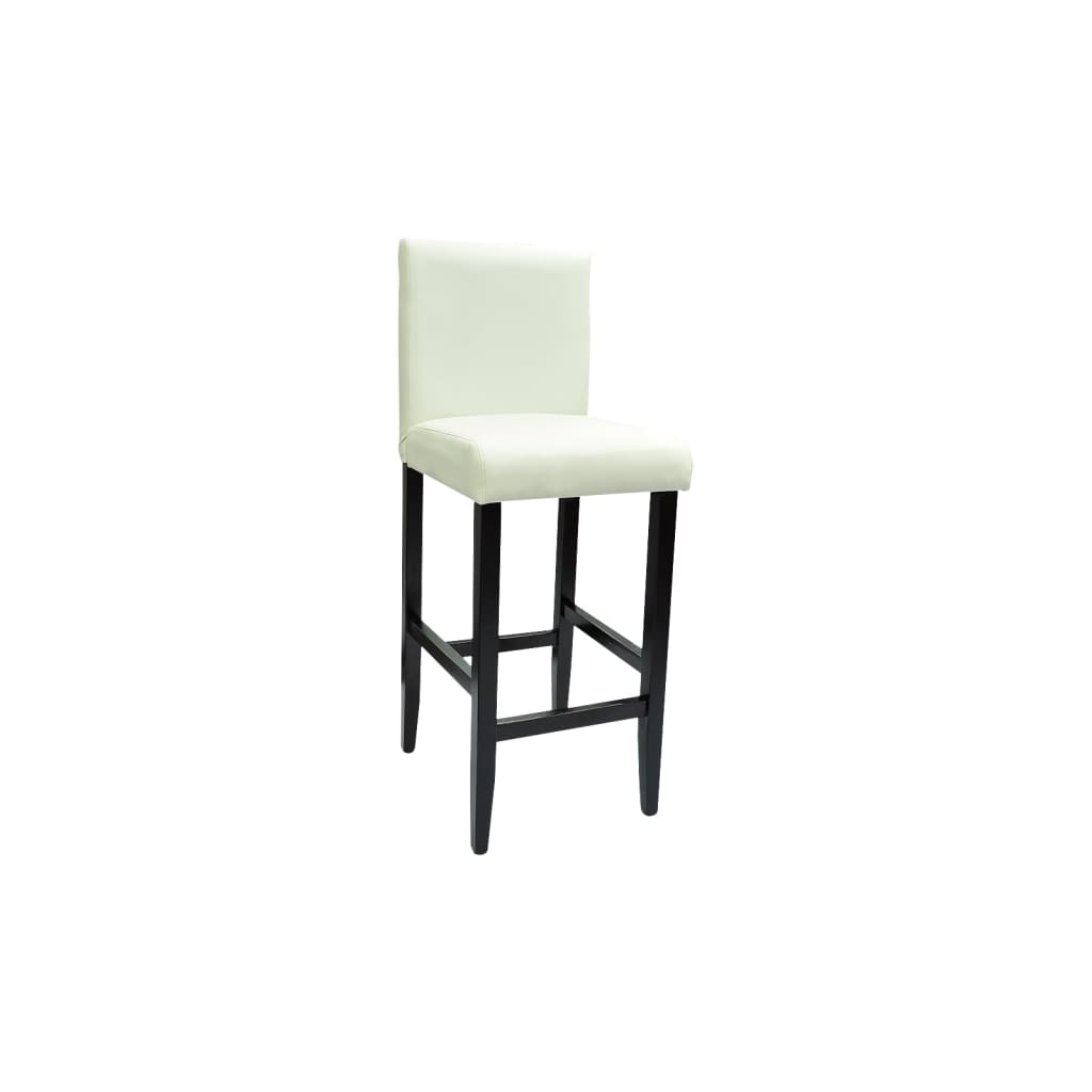 vidaXL bāra krēsli, 2 gab., balta mākslīgā āda