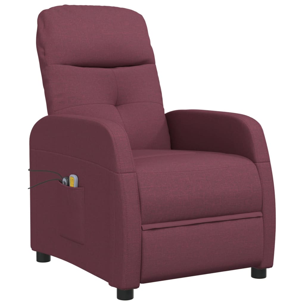 vidaXL elektrisks masāžas krēsls, violets audums
