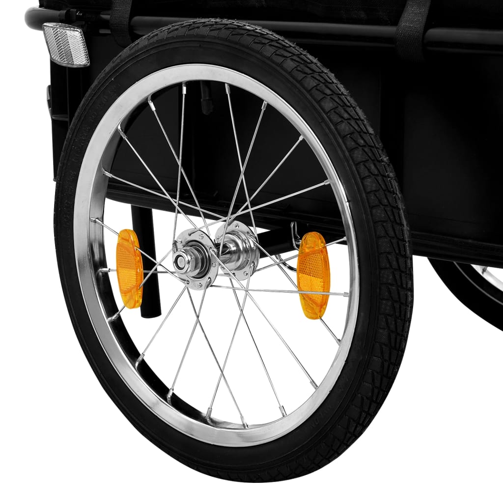 vidaXL velosipēda piekabe, 155x61x83 cm, melns tērauds