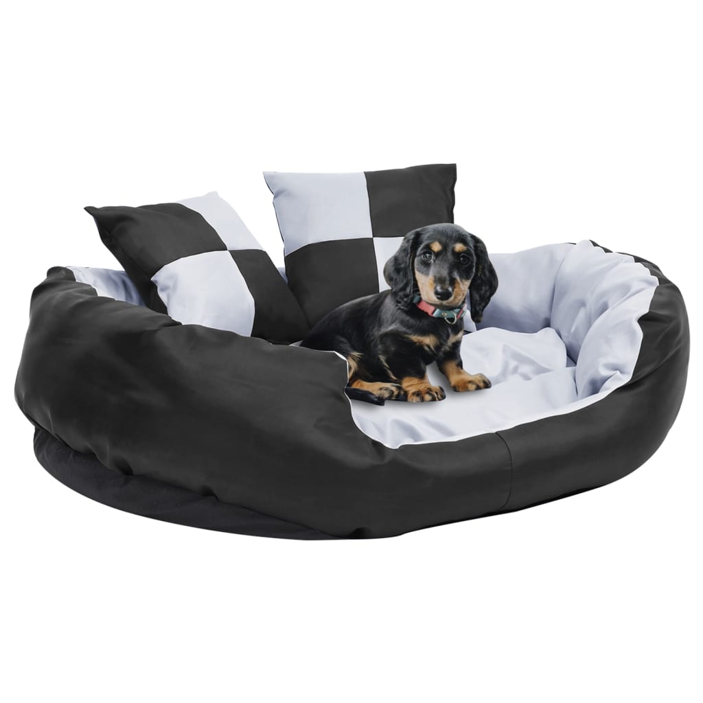vidaXL suņu matracis, pelēks ar melnu, divpusējs, 85x70x20 cm