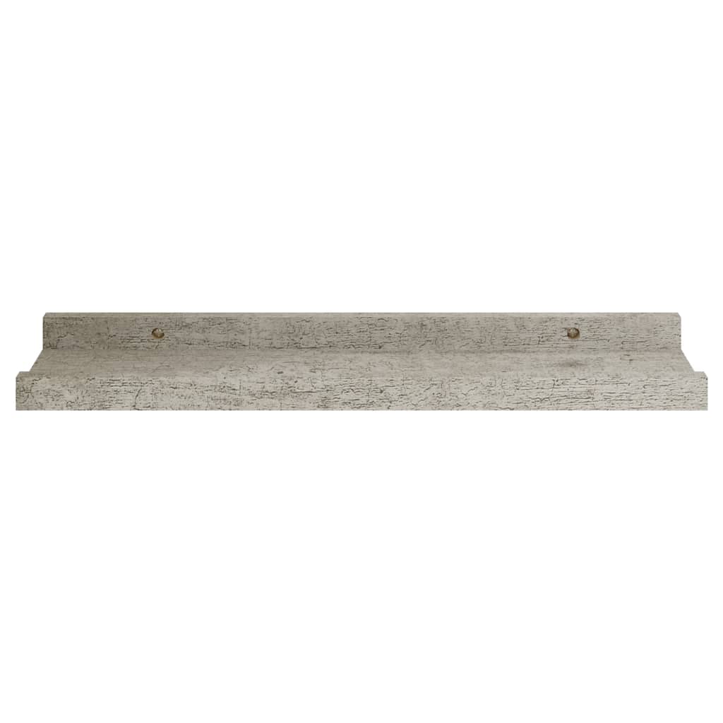 vidaXL sienas plaukti, 2 gab., betona pelēki, 40x9x3 cm
