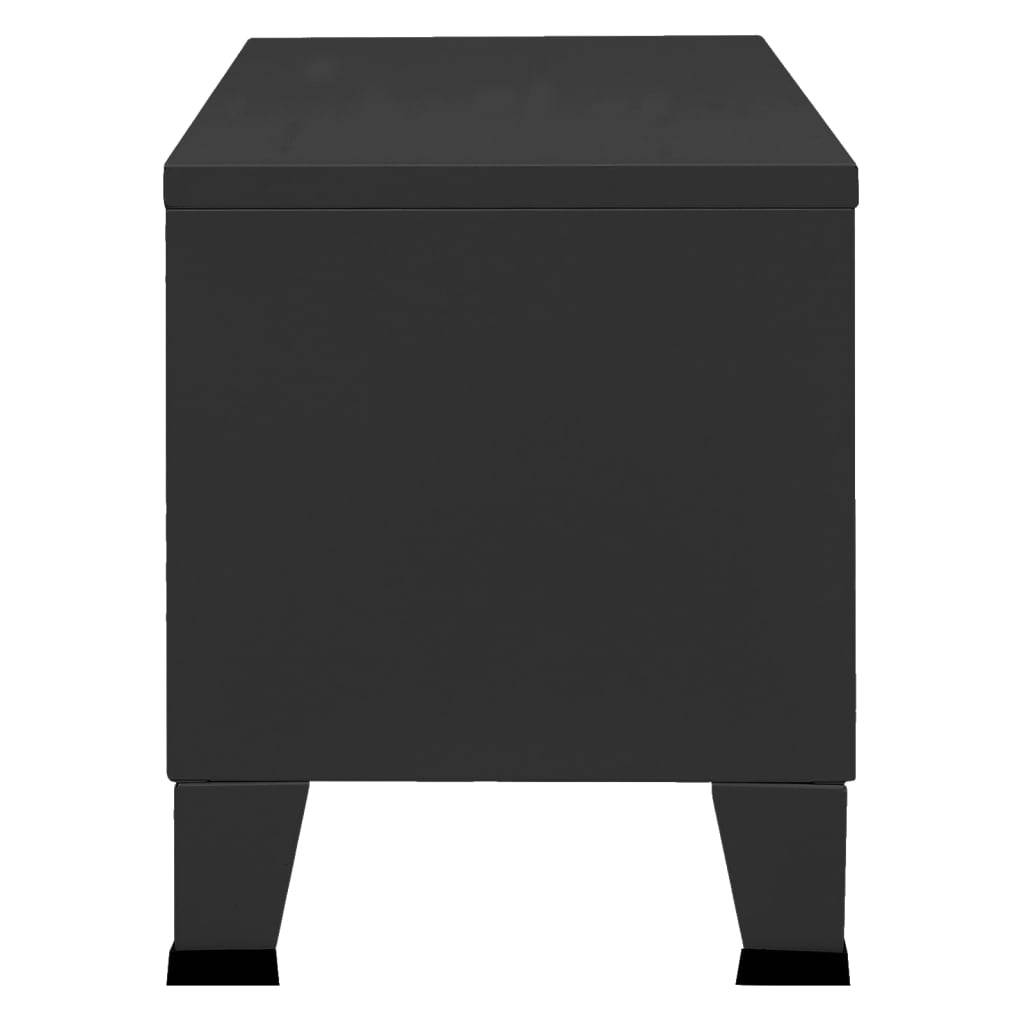 vidaXL TV skapītis, melns, 105x35x42 cm, industriāls dizains, metāls