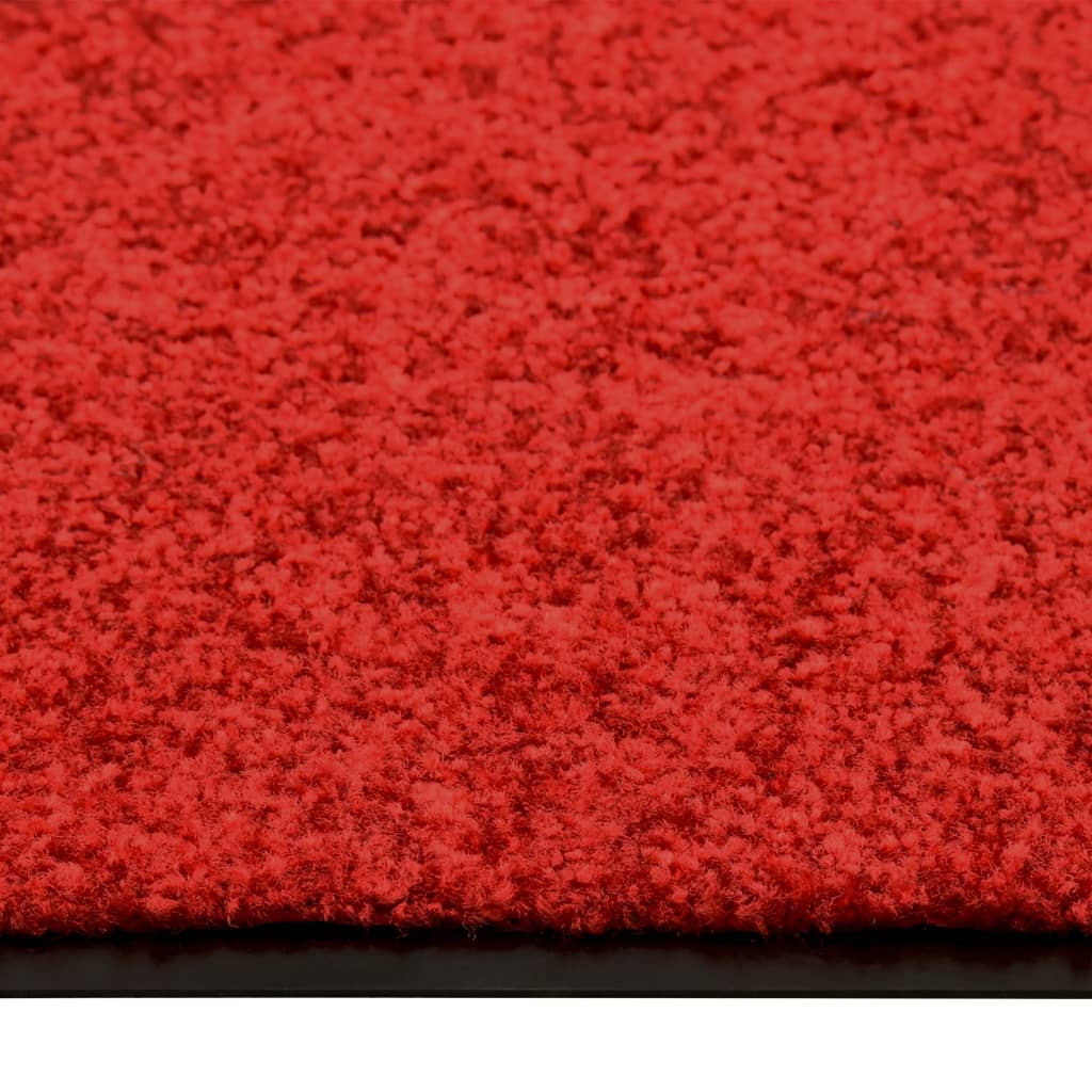 vidaXL durvju paklājs, mazgājams, sarkans, 90x150 cm