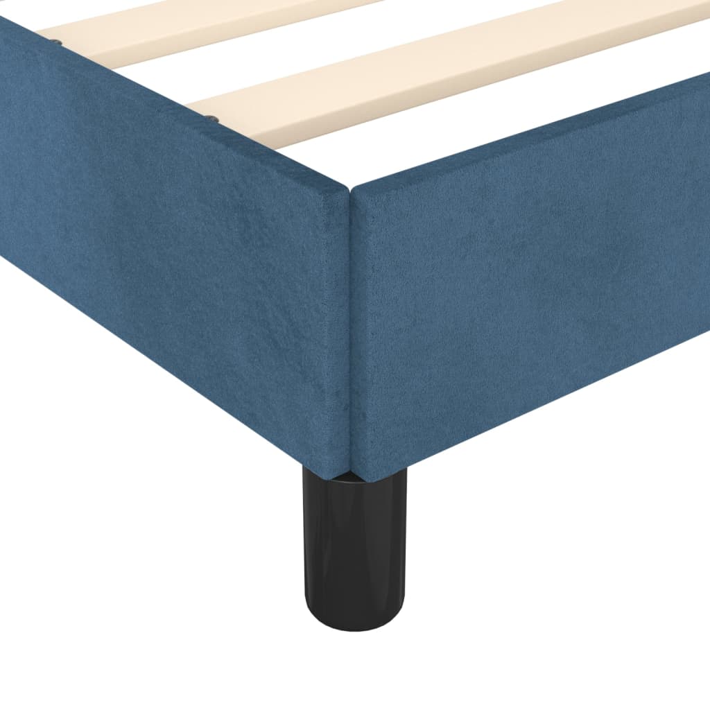 vidaXL gultas rāmis ar galvgali, tumši zils samts, 200x200 cm