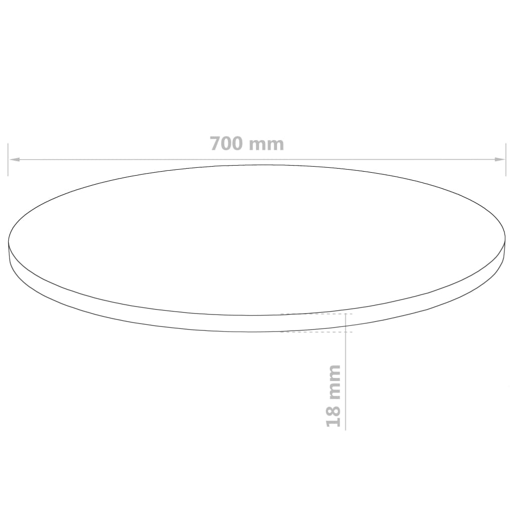 vidaXL galda virsma, 700x18 mm, apaļa, MDF