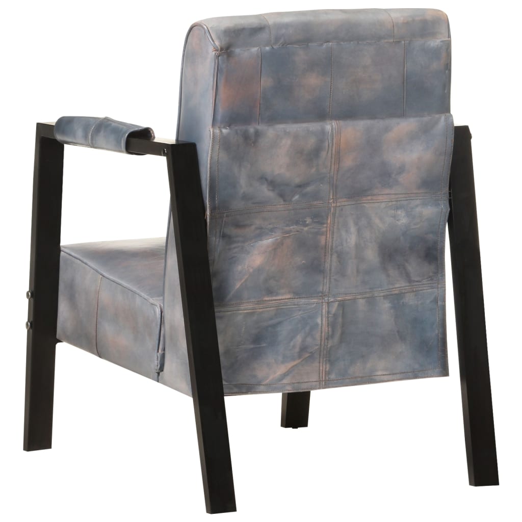 vidaXL atpūtas krēsls, 60x80x87 cm, pelēka dabīgā kazas āda