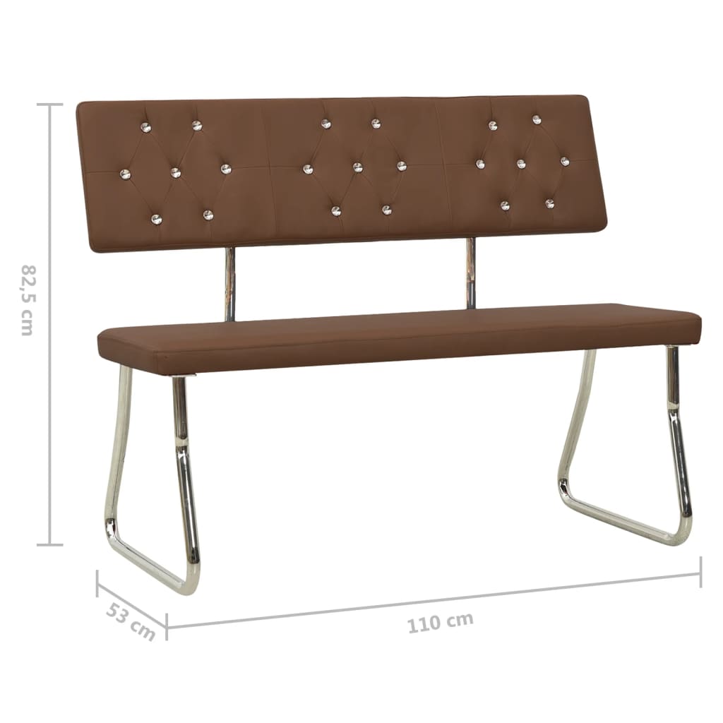 vidaXL sols, 110 cm, brūna mākslīgā āda