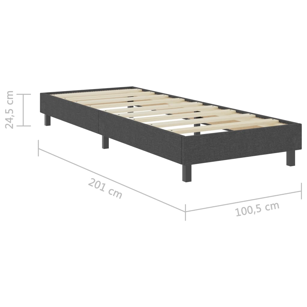 vidaXL atsperu gultas rāmis, pelēks audums, 100x200 cm