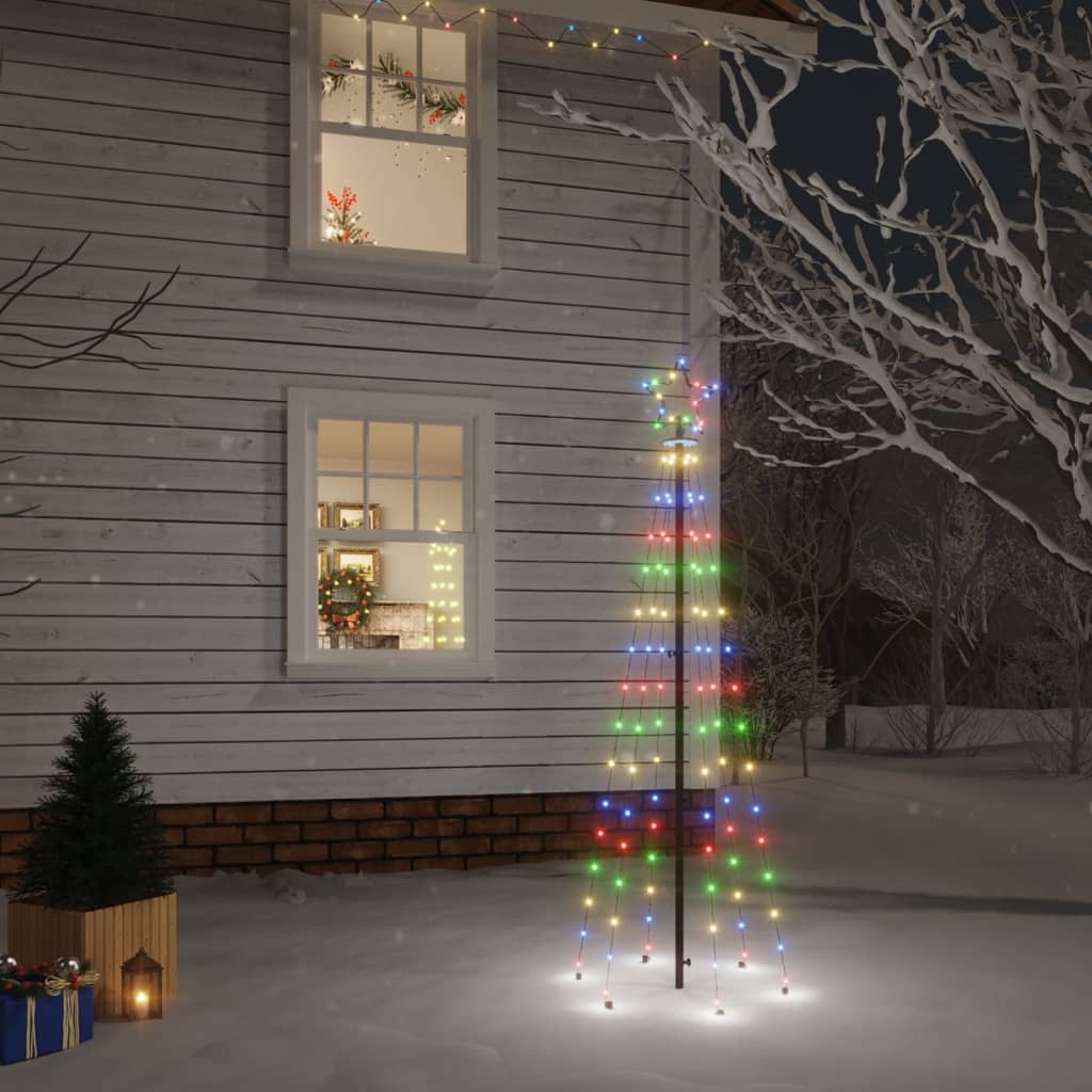 vidaXL Ziemassvētku egle ar pīķi, 108 krāsainas LED, 180 cm