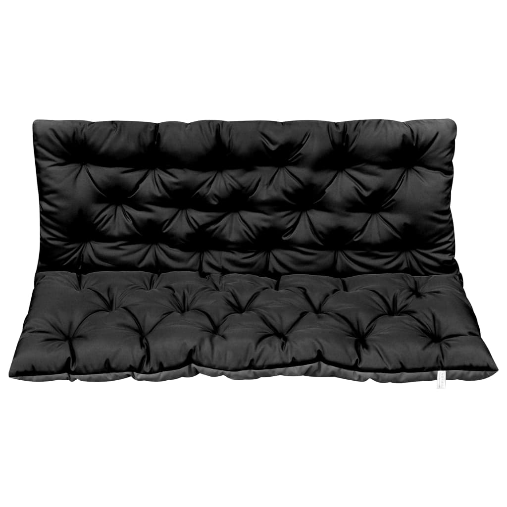 vidaXL šūpuļkrēsla matracis, pelēks un melns, 120 cm, audums