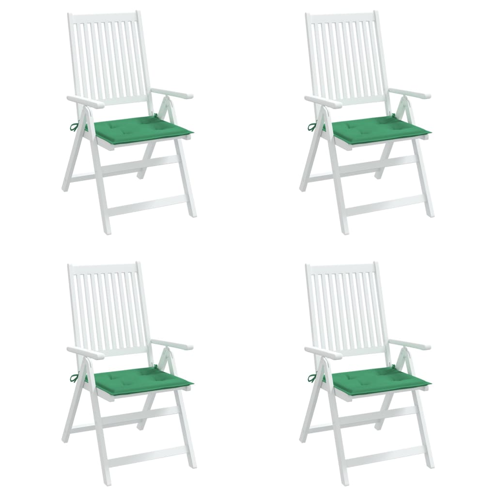 vidaXL dārza krēslu spilveni, 4 gab., zaļi, 50x50x3 cm, audums