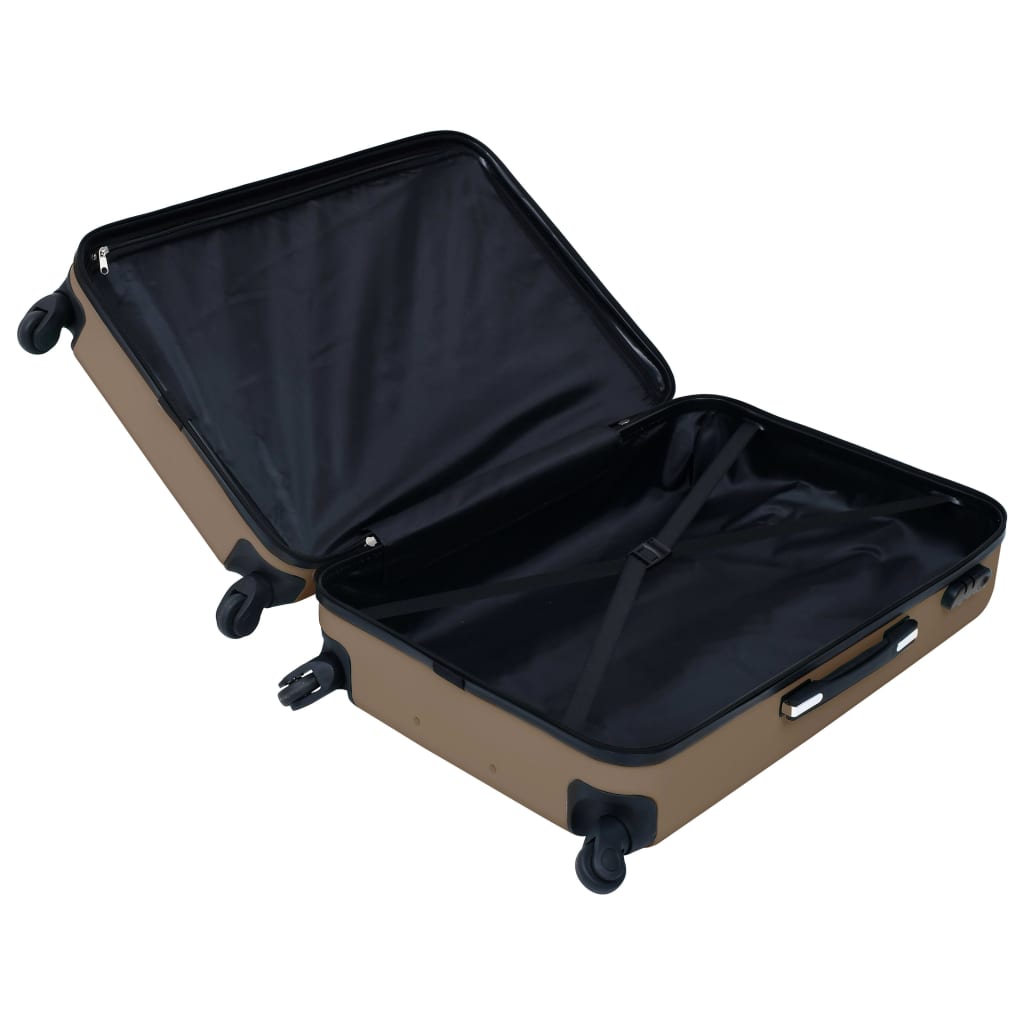vidaXL cieto koferu komplekts, 3 gab., ABS, brūni