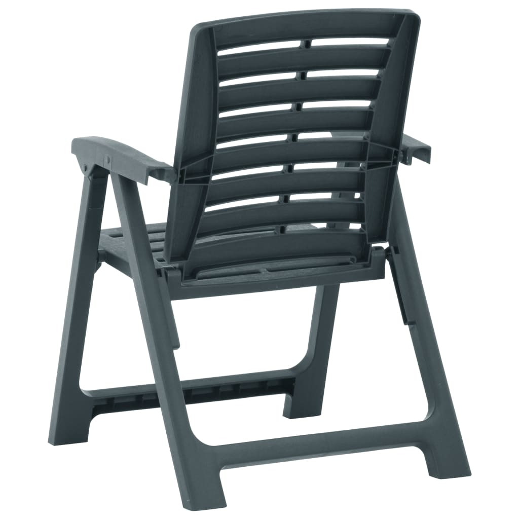 vidaXL dārza krēsli, 4 gab., zaļa plastmasa