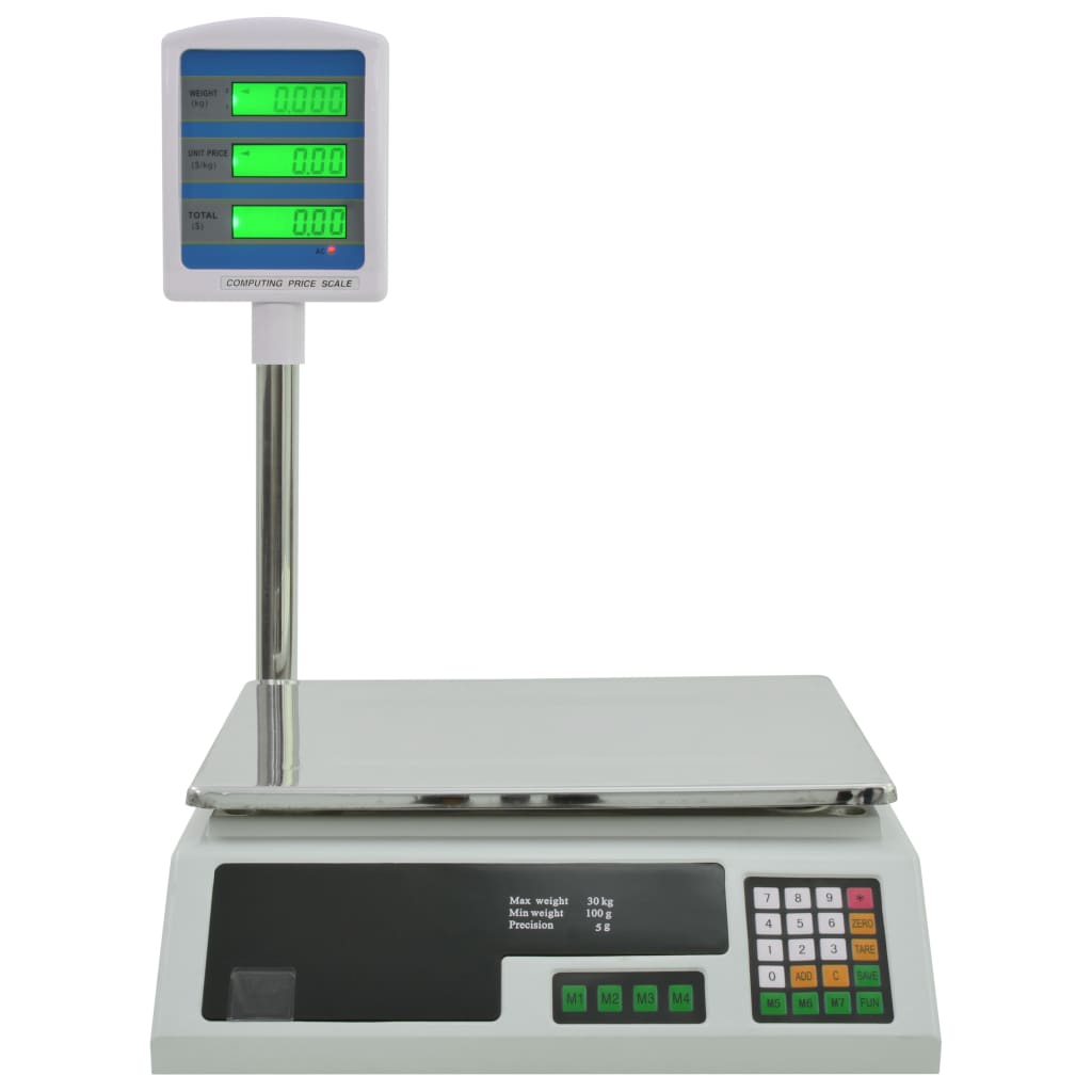 vidaXL elektroniskie svari ar LCD ekrānu, 30 kg