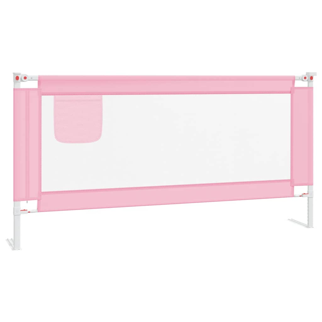 vidaXL bērnu gultas aizsargbarjera, rozā, 180x25 cm, audums