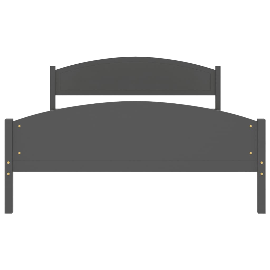 vidaXL gultas rāmis, tumši pelēks, priedes masīvkoks, 140x200 cm
