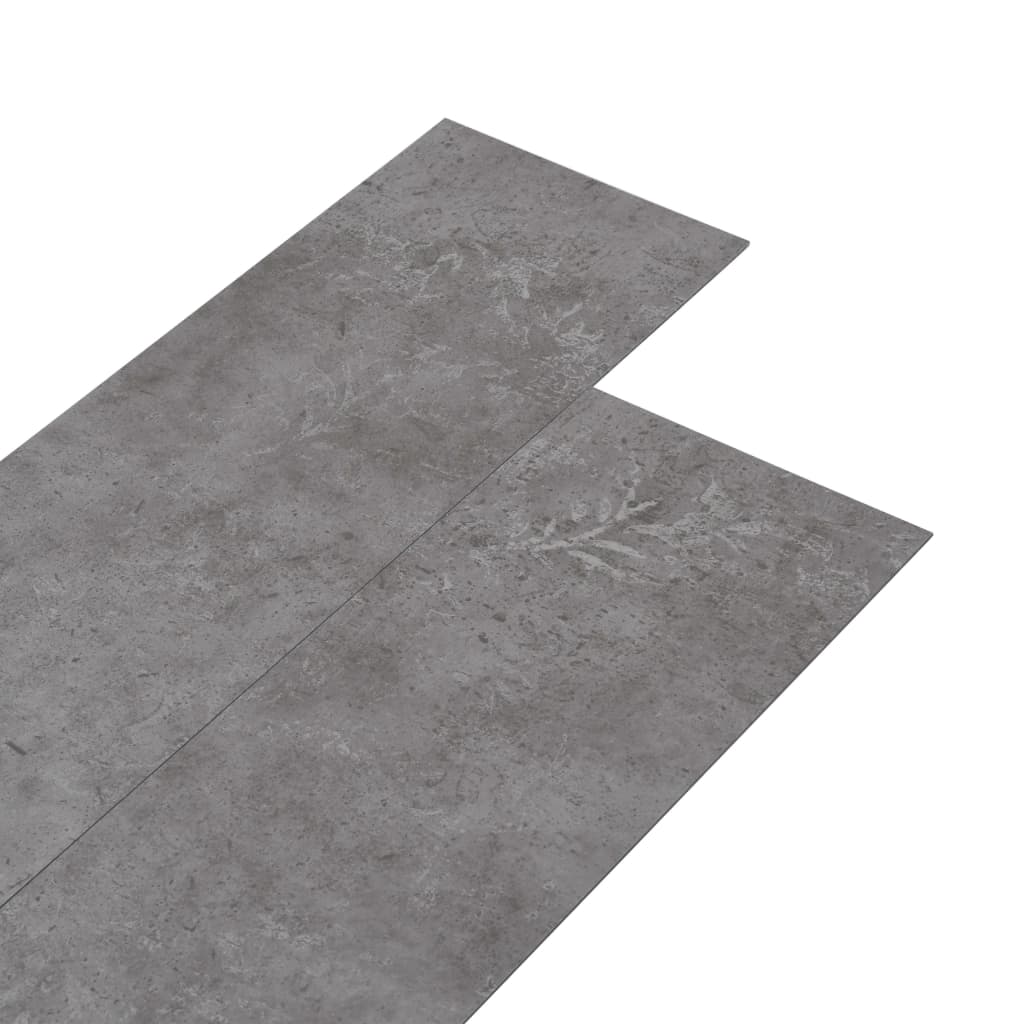 vidaXL grīdas dēļi, pašlīmējoši, 5,02 m², 2 mm, betona pelēks PVC