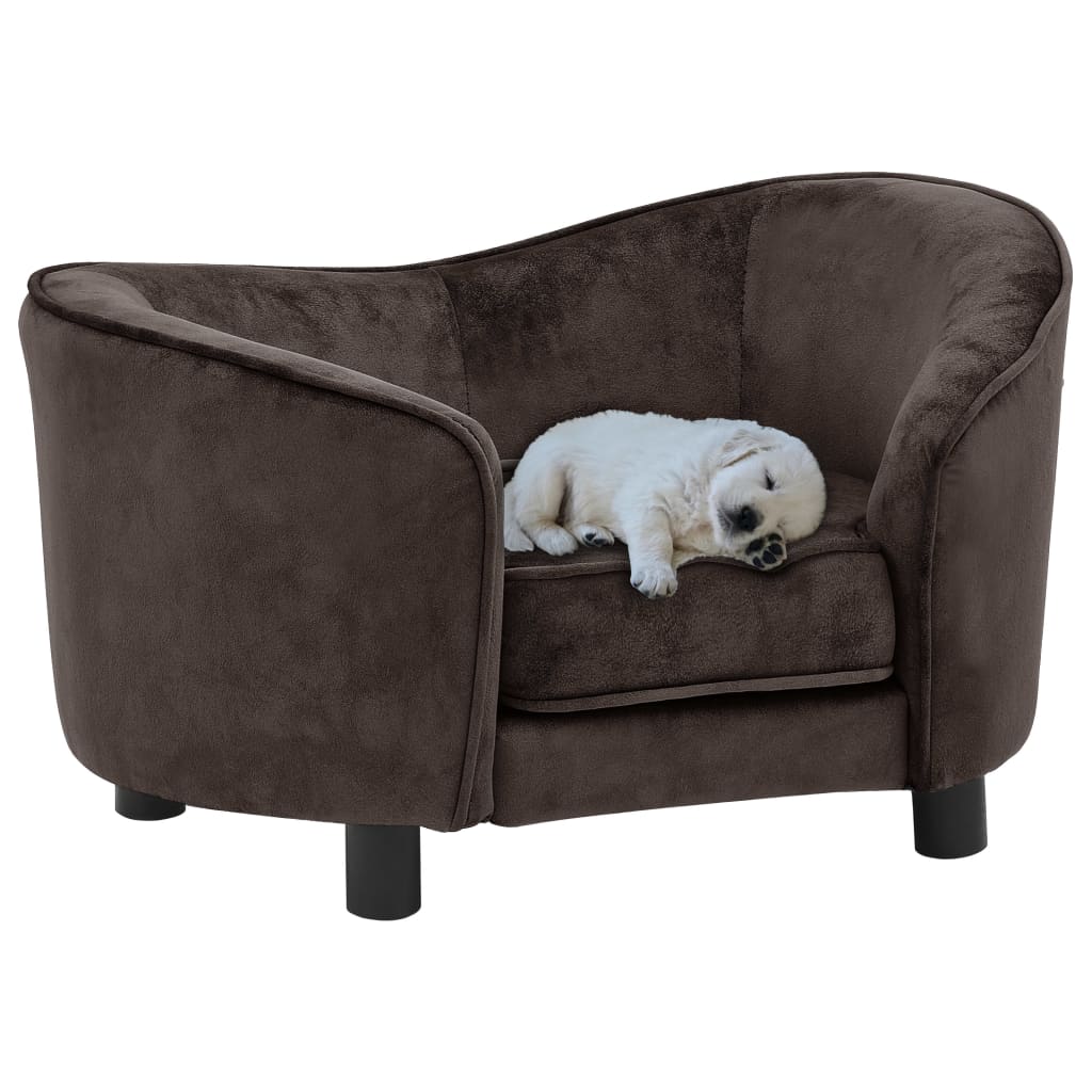 vidaXL dīvāns suņiem, brūns, 69x49x40 cm, plīšs