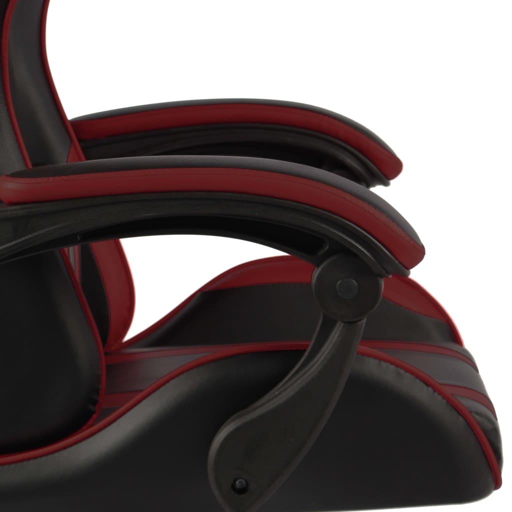 vidaXL biroja krēsls, melna un vīnsarkana mākslīgā āda